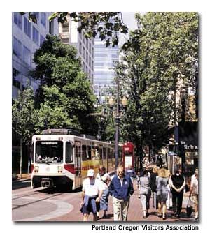 MAX, the city’s tidy and efficient light rail, whisks visitors from the airport to downtown.