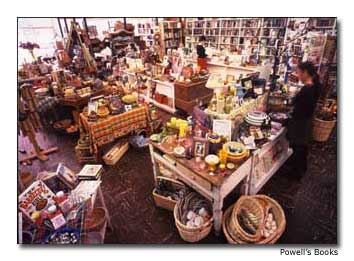 Powell’s Books was the first major store to shelve used and new books side by side, a practice it follows today with its 1 million titles.