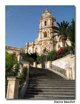 The Church of San Giorgio towers over Modica Alta.
