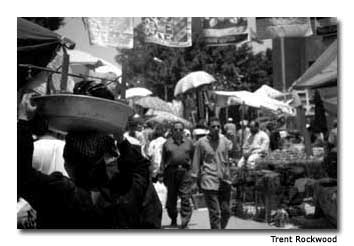 Everyone shops at the local outdoor market