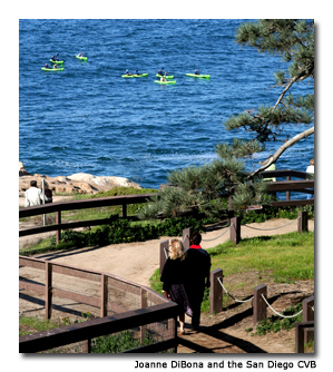 Kayaking is just one of the many activites available to visitors of La Jolla.