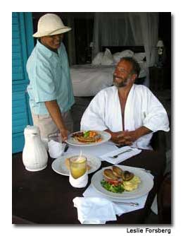 Obed, our personal houseman, served our meals.