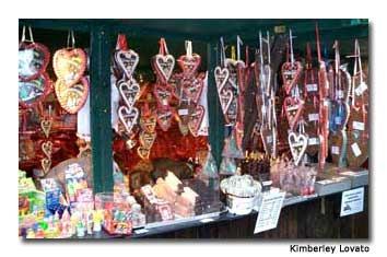 This wooden hut sells custom-decorated ginger cookies.