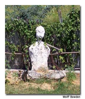 A seemingly solidified meditator along the roadside gives one pause.
