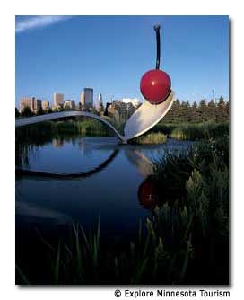 Spoonbridge and Cherry is a popular work of art at the Minneapolis Sculpture Garden.