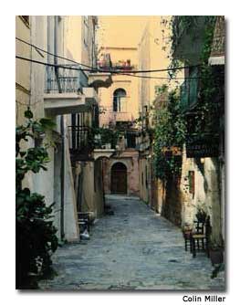 The winding cobblestone streets typically fond in Greek villages offer serenity and a dash of adventure to an afternoon of exploring.