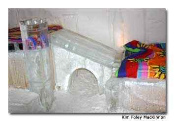 Kids will enjoy sliding from one bed to another on the ice slide, which connects two of the beds.