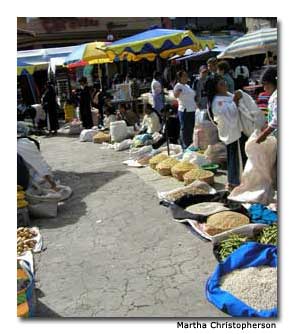 Saturday is the biggest market day of the week, when fresh produce, grains and spices are for sale. 