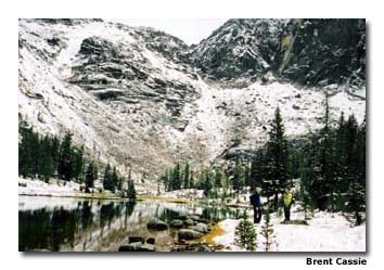 An early spring snow dusts Lake of the Woods.