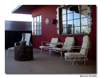 Private patios at Spin and Margie's