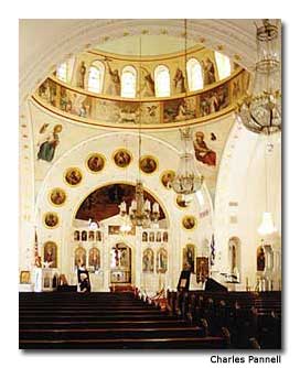 Historic St. Nicholas Church is patterned after Istanbul’s St. Sophia.