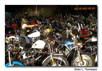 Motorcycles on display