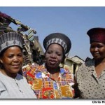 The big red "isixolo" headdresses traditionally worn by Zulu matrons have now been updated to a light, colorful fashion statement.