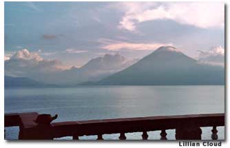 The stunning tranquilty of Lake Atitlán and Volcán San Pedro, enjoyed from the porch of several guest rooms.