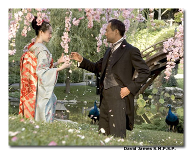 “The Chairman character is gentle and passive,” says Watanabe of his character in Memoirs of a Geisha. “He grows by embracing the other characters, so I have to catch a feeling of all of them.” 