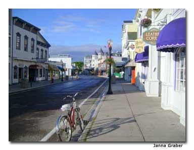 The streets of Mackinac Island are perfect for biking.