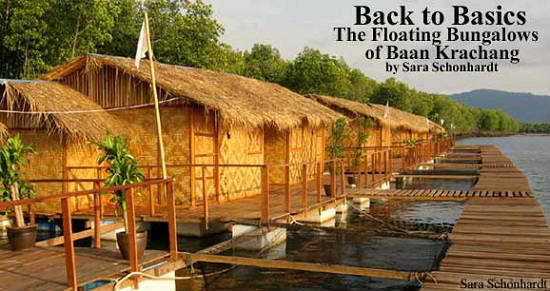 Baan Krachang, a floating bungalow resort in southwestern Thailand on the Andaman Sea.