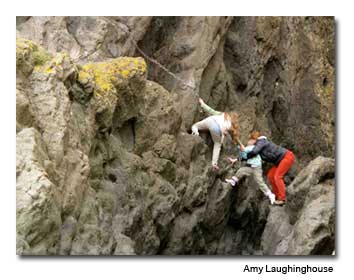 The Elie Chain Walk can be challenging.