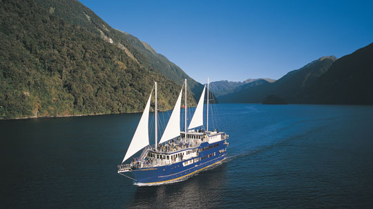 The Fiordland Navigator offers overnight cruises on Doubtful Sound in New Zealand. Photo by Real Journeys