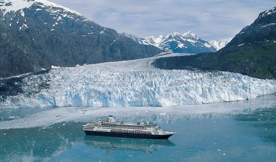 Holland America Line provides a stunning view of Glacier Bay, Alaska. 