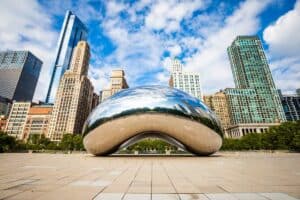 The famous Chicago bean art installation