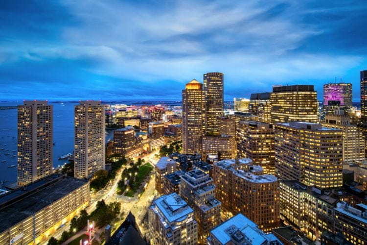 Boston at night