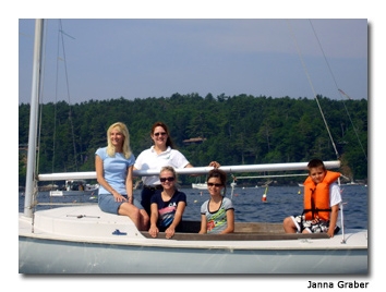 Despite their novice status, the family entered, and finished, their first sailing regatta. Photo courtesy Janna Graber