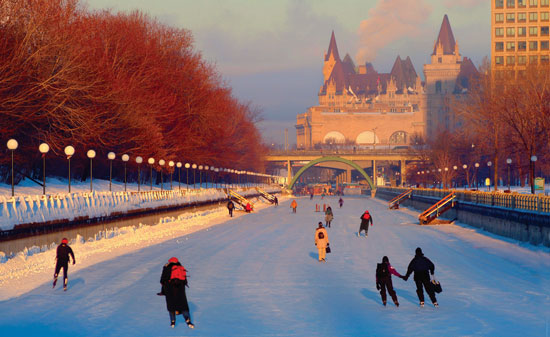 Skating on the Rideau Canal in Ottawa