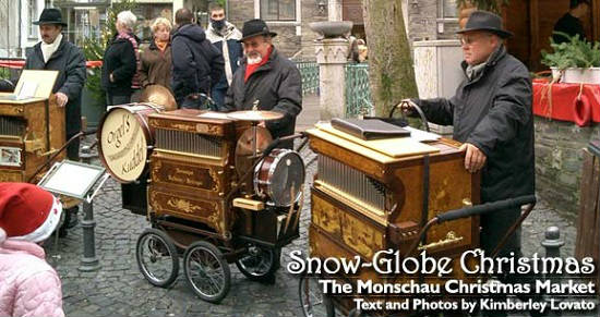 Entertainers add to the festive environment in the market square.