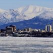 Anchorage in the winter in Alaska.