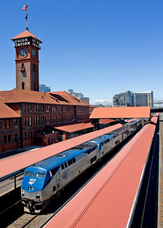 Coast Starlight in Portland, Oregon. Photo courtesy of Amtra