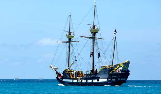 Yo, ho, ho! Cruise on the Caribbean with pirates aboard ship.