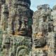 The ancient Angkor Wat Temple statues in Cambodia