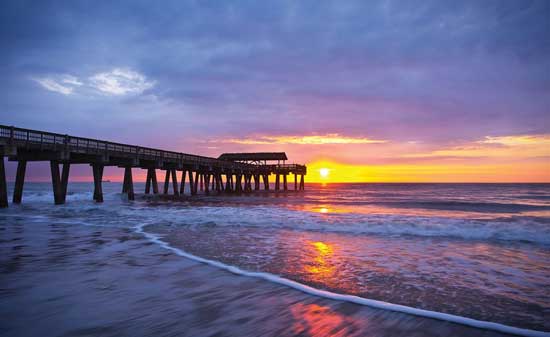 The sun set in Tybee Island, Georgia. Photo by Tybee Island Tourism Council