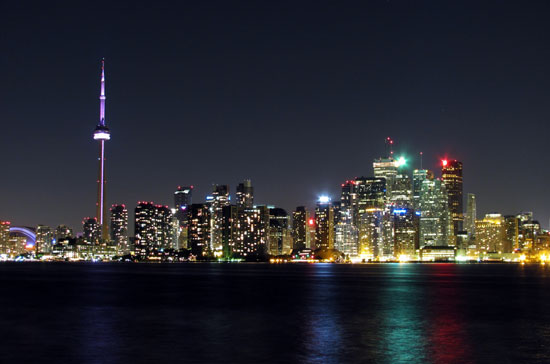 The Toronto skyline at night. Photo by Tourism Toronto
