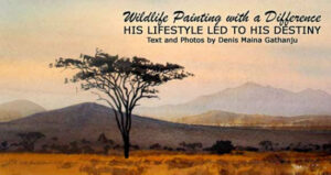 Wildlife painter in Kenya