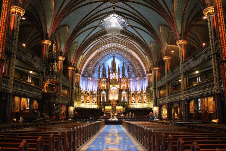 Notre-Dame de Montréal Basilica, which dates to 1672, is a top attraction.