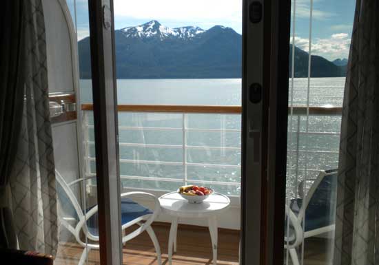 A scenic view of the Inside Passage from our stateroom on the Disney Wonder. 