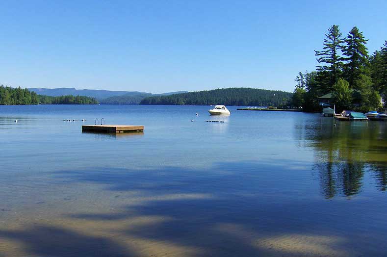 Boating on Kezar Lake in Maine