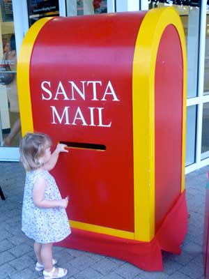 A special mailbox just for Santa in Camana Bay. Credit Claudia Carbone