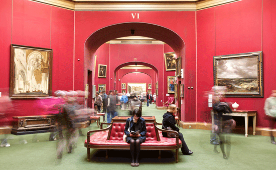 One of the Scottish National Gallery's many exhibition rooms. 