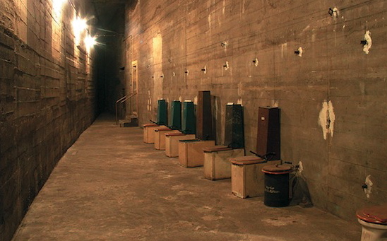 Locking doors once enclosed the bunker’s toilets, but they were removed when  desperate Berliners seized a moment of solitude to commit suicide. Photo by Berliner Unterwelten  e.v./ Dietmar Arnold