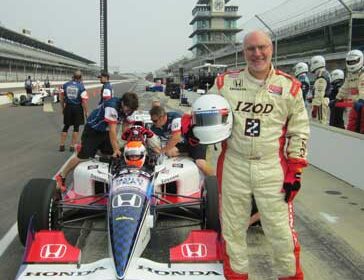 A happy customer at the Indy Racing Experience. Photo by Indy Racing Experience