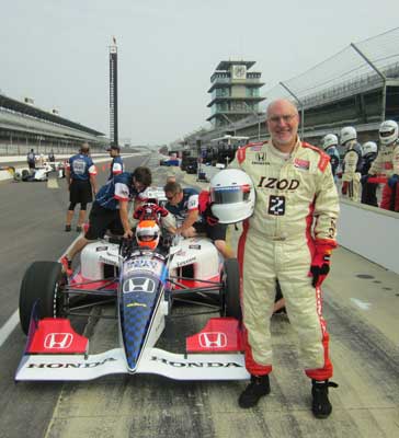 A happy customer at the Indy Racing Experience. Photo by Indy Racing Experience