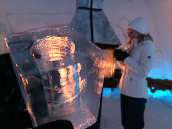 Enjoying drinks at the Ice Bar. © Benjamin Rader 