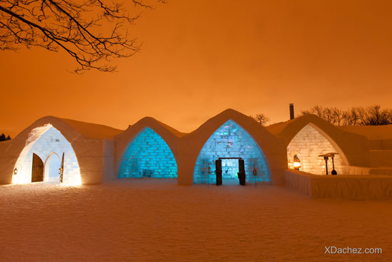 The Ice Hotel is built from scratch each year, using a new design and theme. 