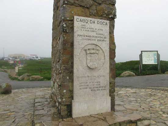 Ponta Mais Ocidental da Europa", a monument signaling the Western most point of Europe