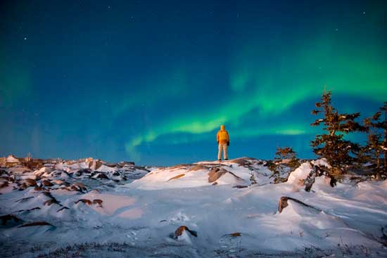 Viewing the Northern Lights. Photo courtesy Travel Manitoba