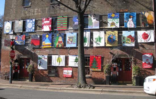 Every December the Christmas Attic turns its exterior into a giant Advent calendar. Photo credit: Mark Webb