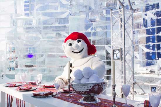 Bonhomme in his Ice Palace. Photo courtesy Quebec City Tourism
